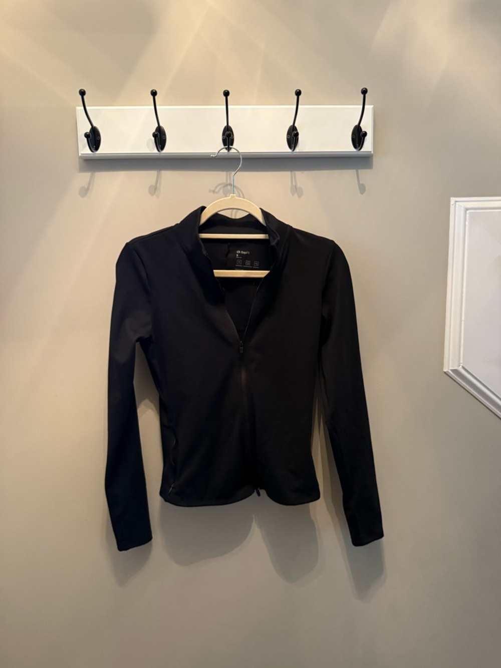 GAP Black Bomber-Style Zip Jacket